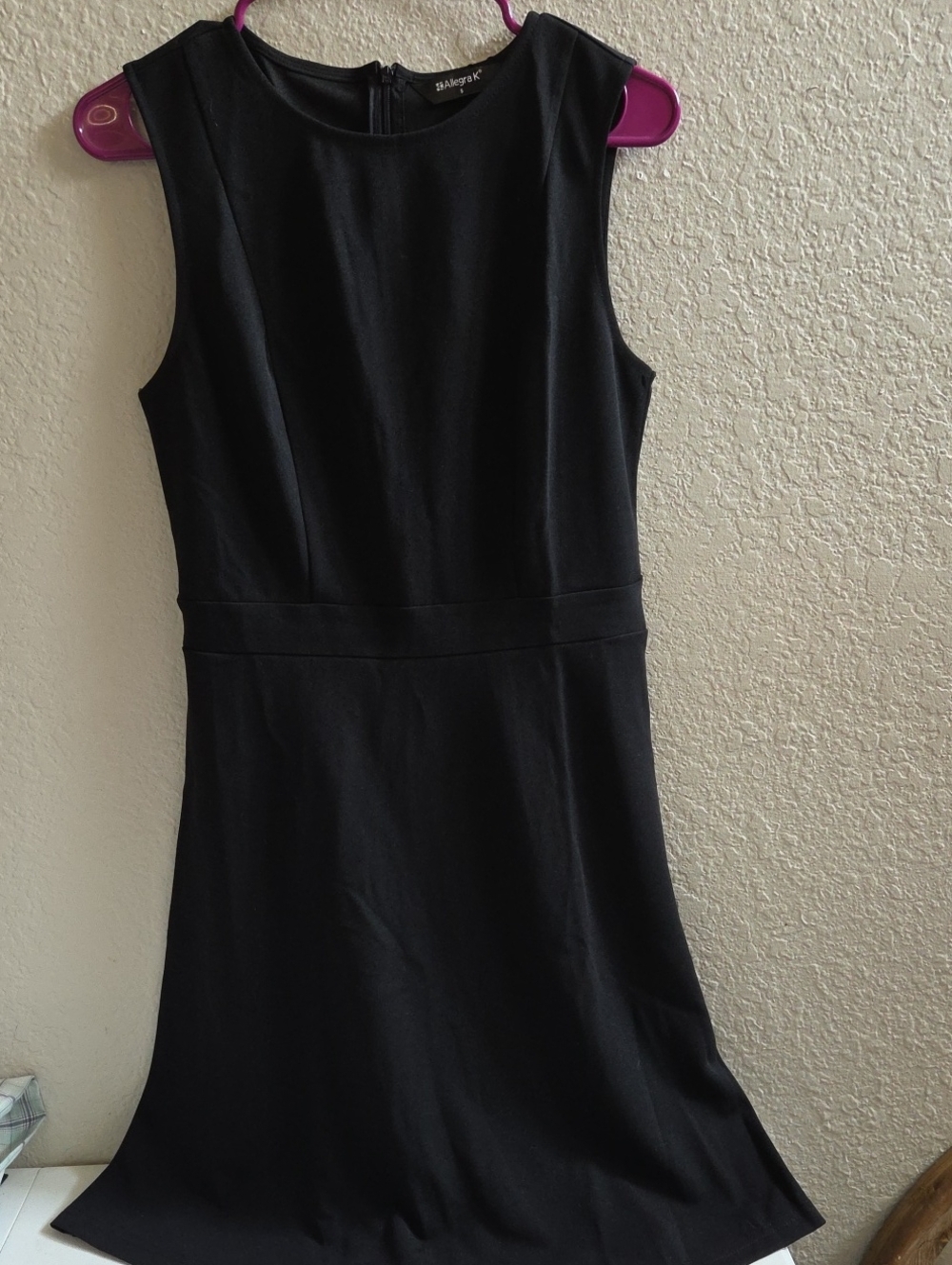 Allegra K Black Sleeveless Fit-and-Flare Dress